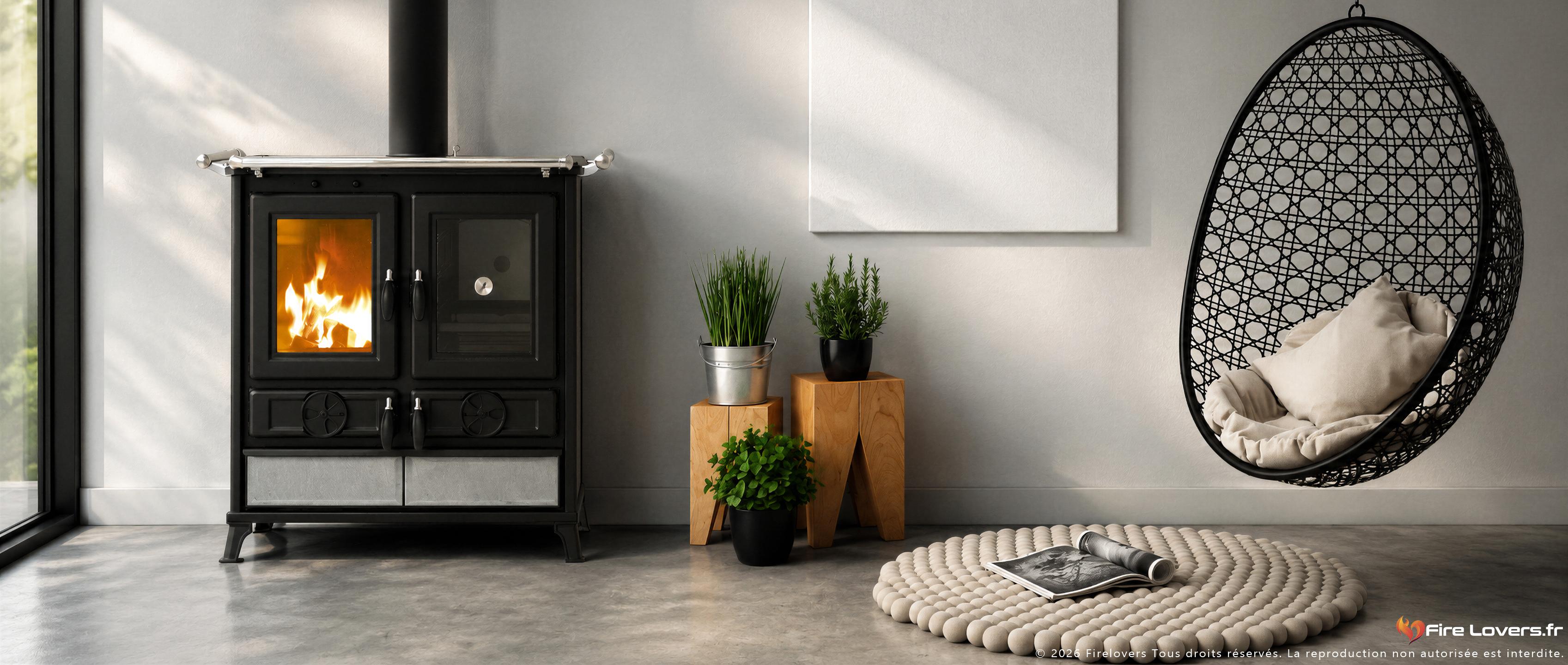 Cuisinière à bois Thermorossi Violetta Evo Stone en pierre ollaire